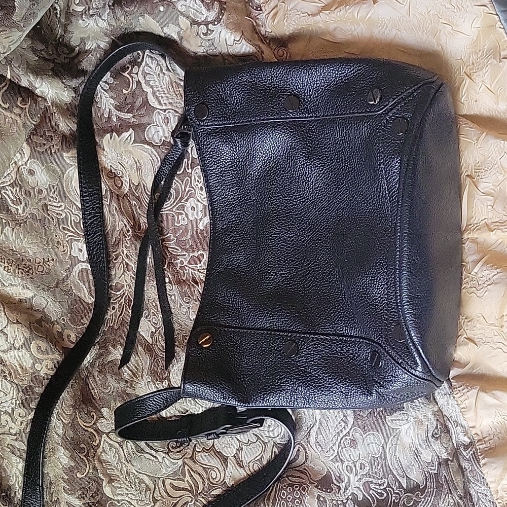 Studded leather crossbody